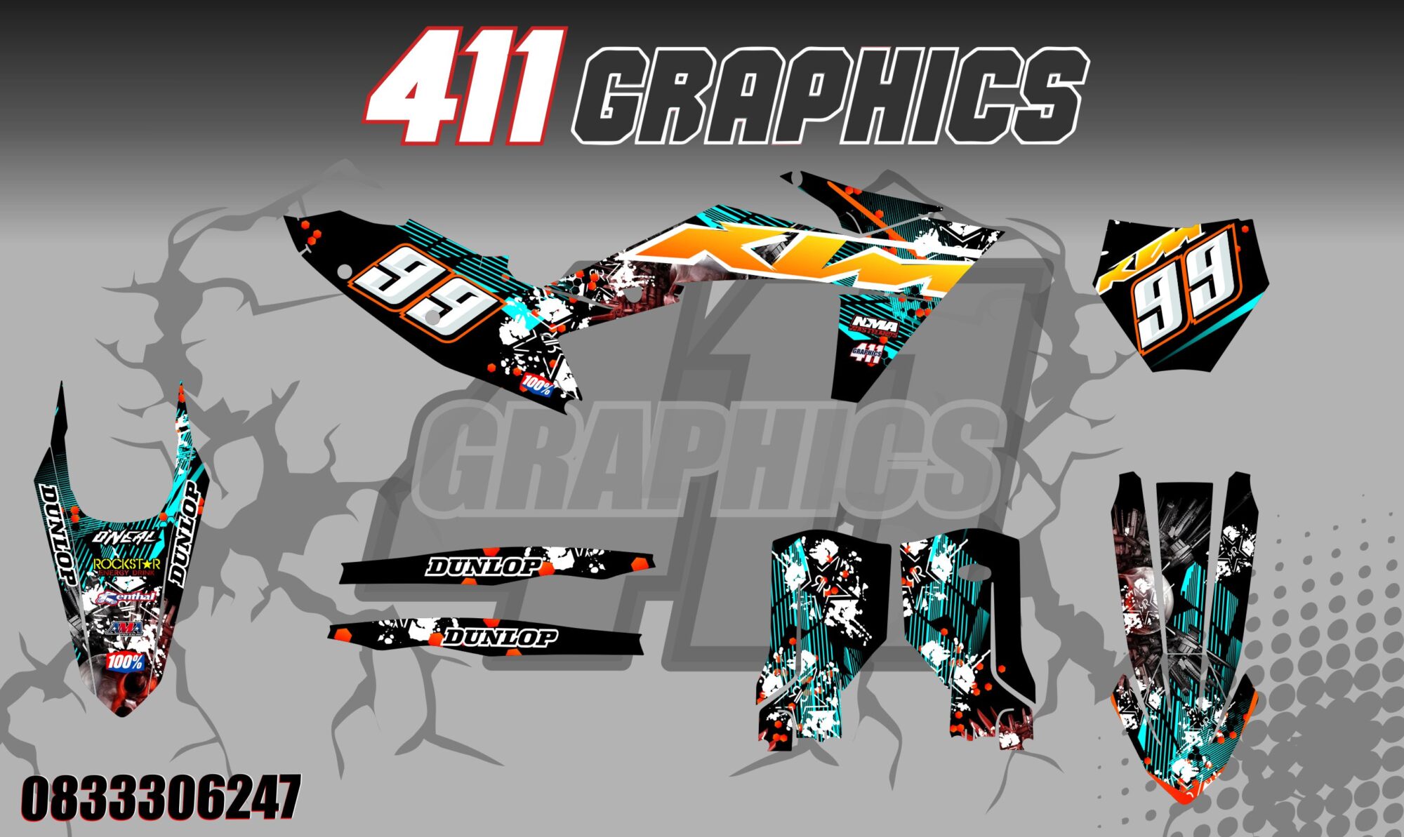 KTM 9 STICKER KIT-411GRAPHICS