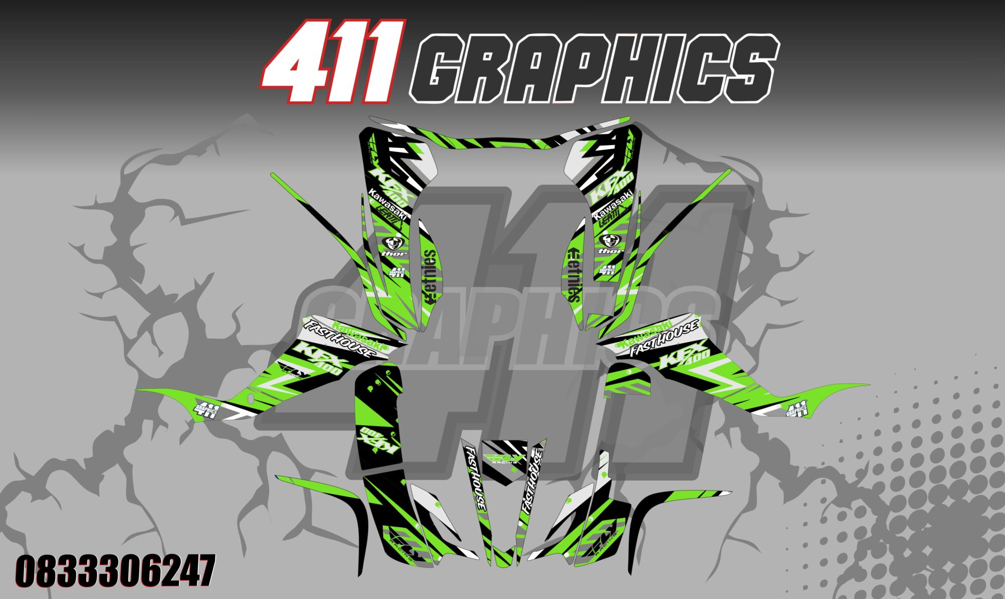KFX400 3 STICKER KIT