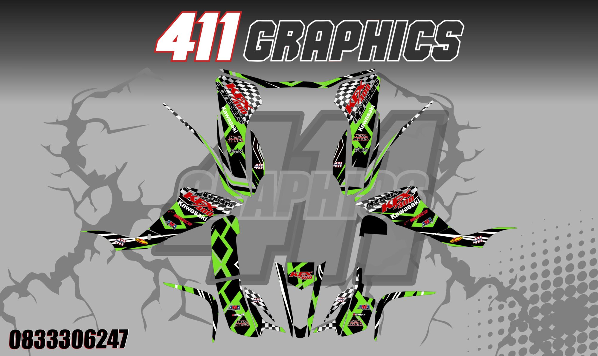 KFX400 6 STICKER KIT