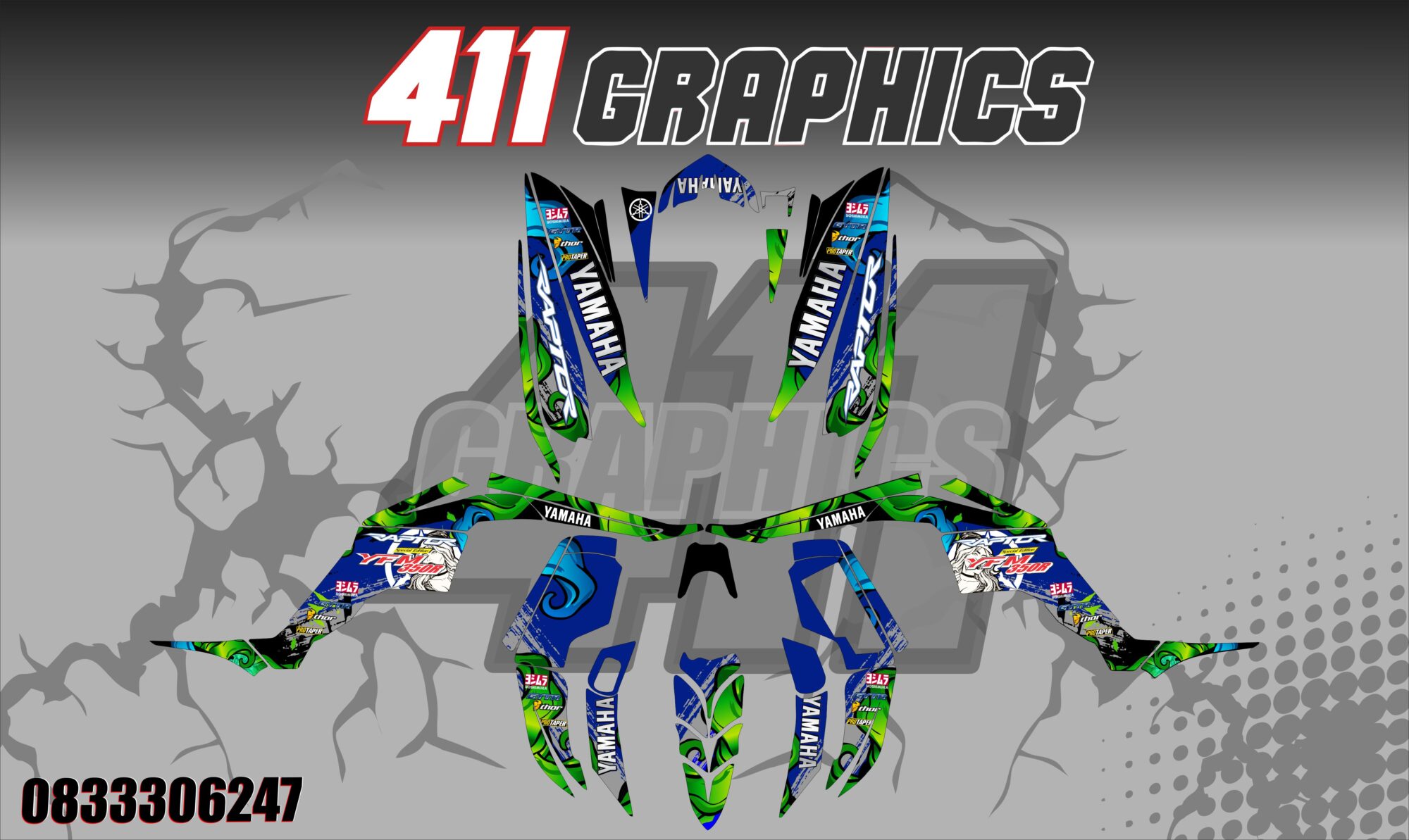 RAPTOR 350 3 STICKER KIT