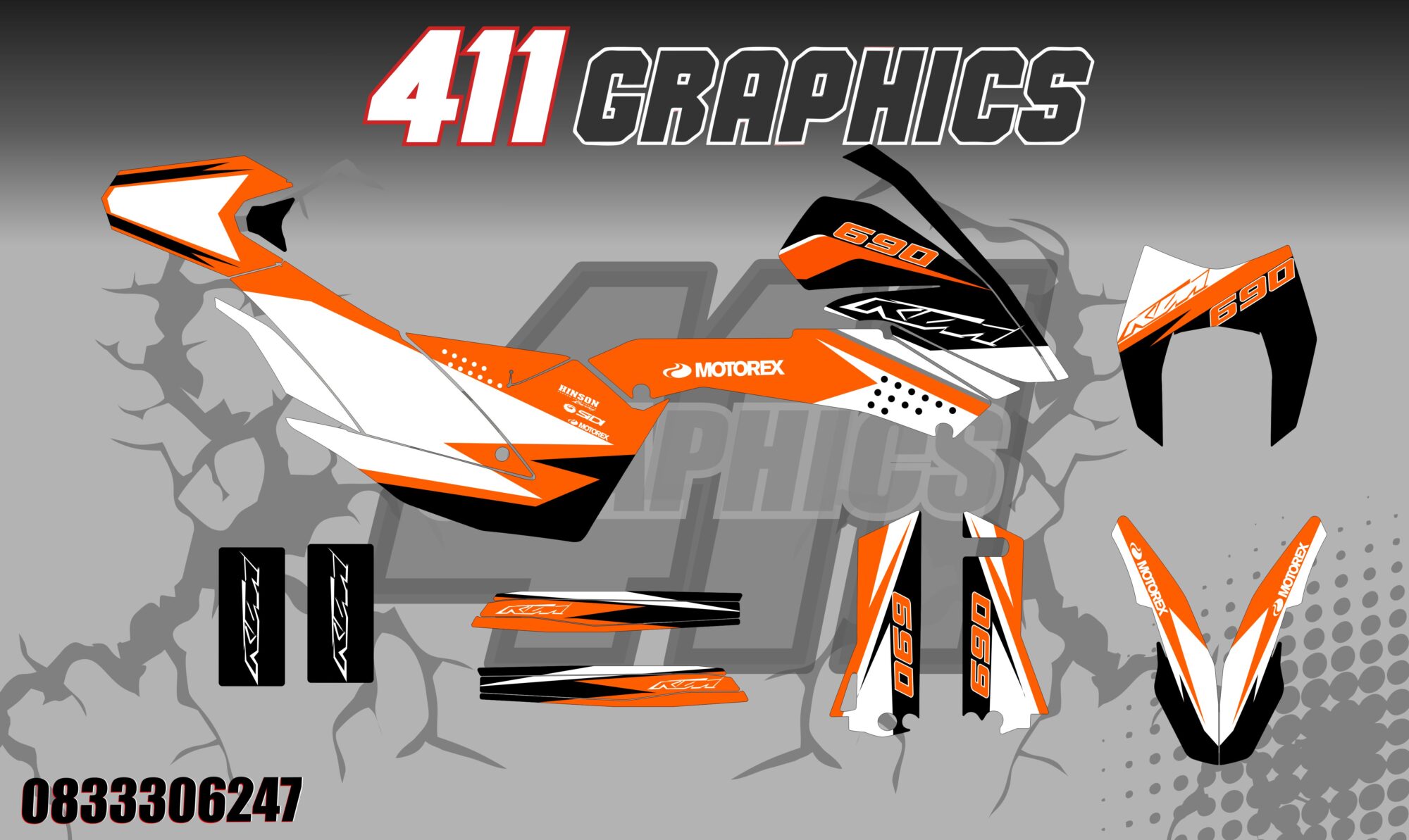 08-11 KTM 690 SMC STICKER KIT 2