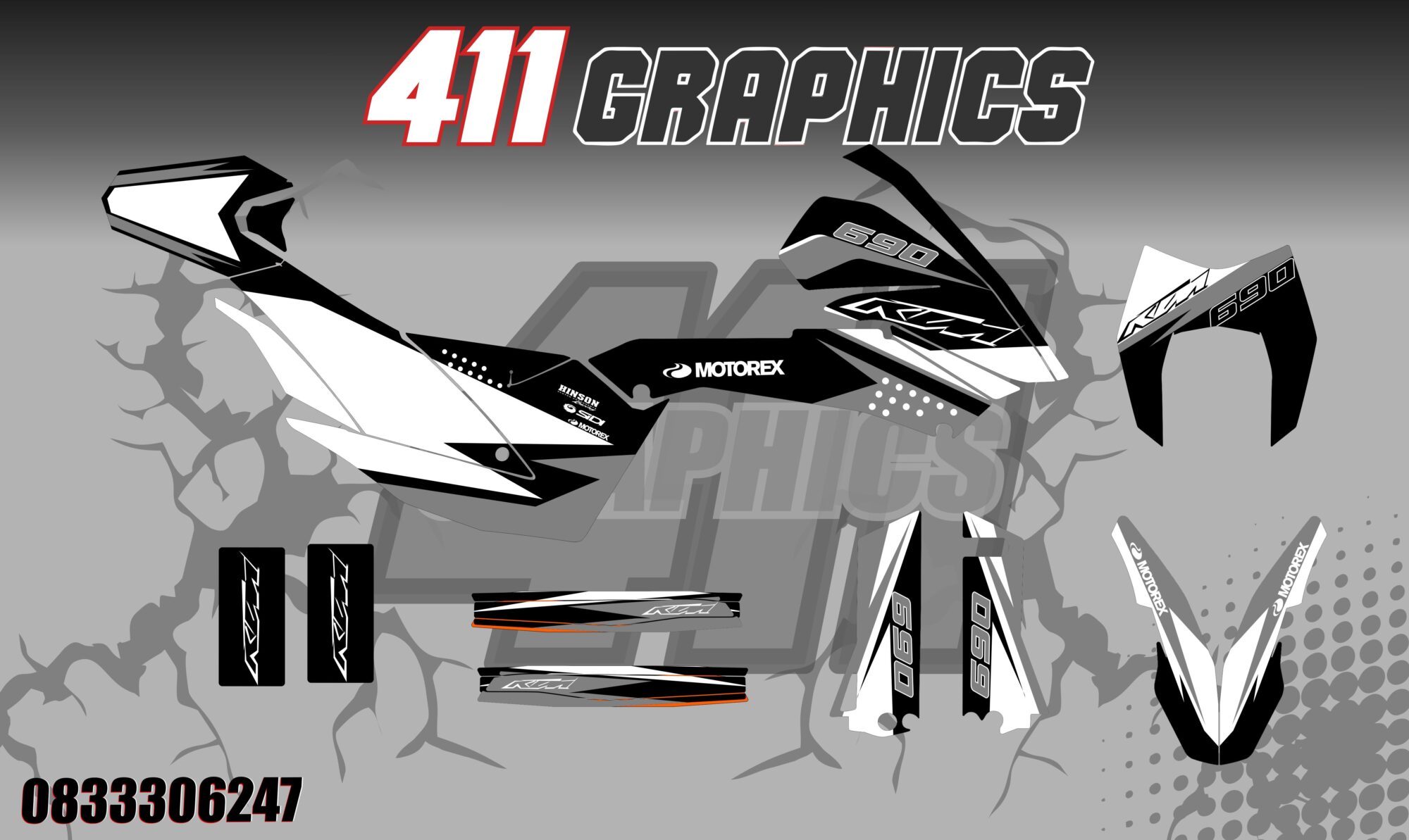 08-11 KTM 690 SMC STICKER KIT 3