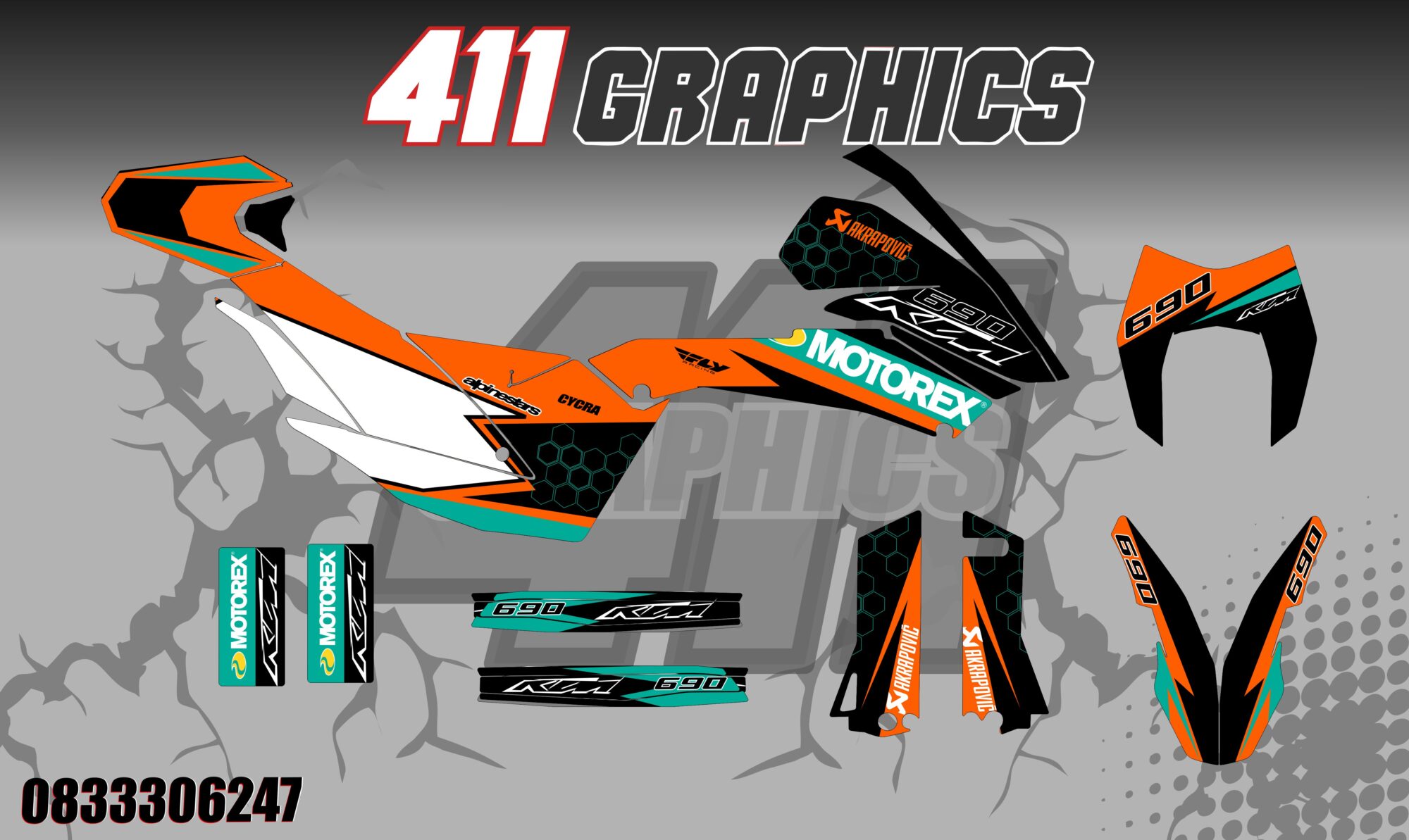 08-11 KTM 690 SMC STICKER KIT 4