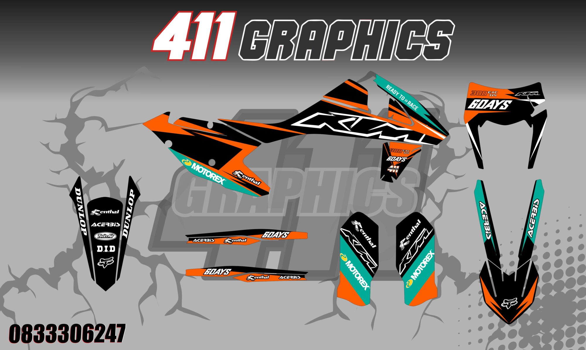 KTM 66 STICKER KIT-411GRAPHICS