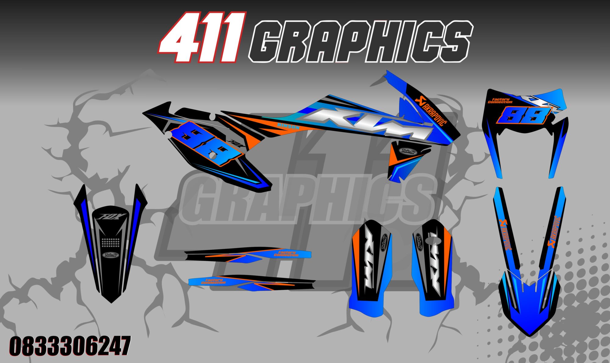 KTM 67 STICKER KIT-411GRAPHICS