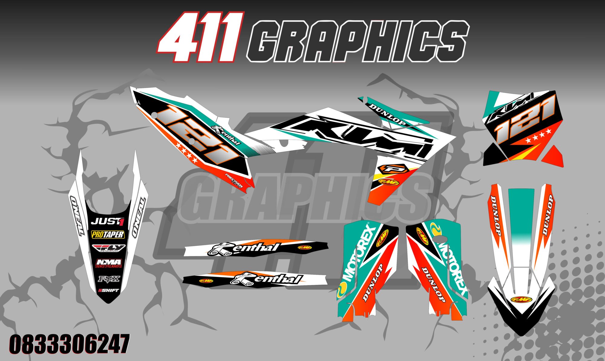 KTM 68 STICKER KIT-411GRAPHICS