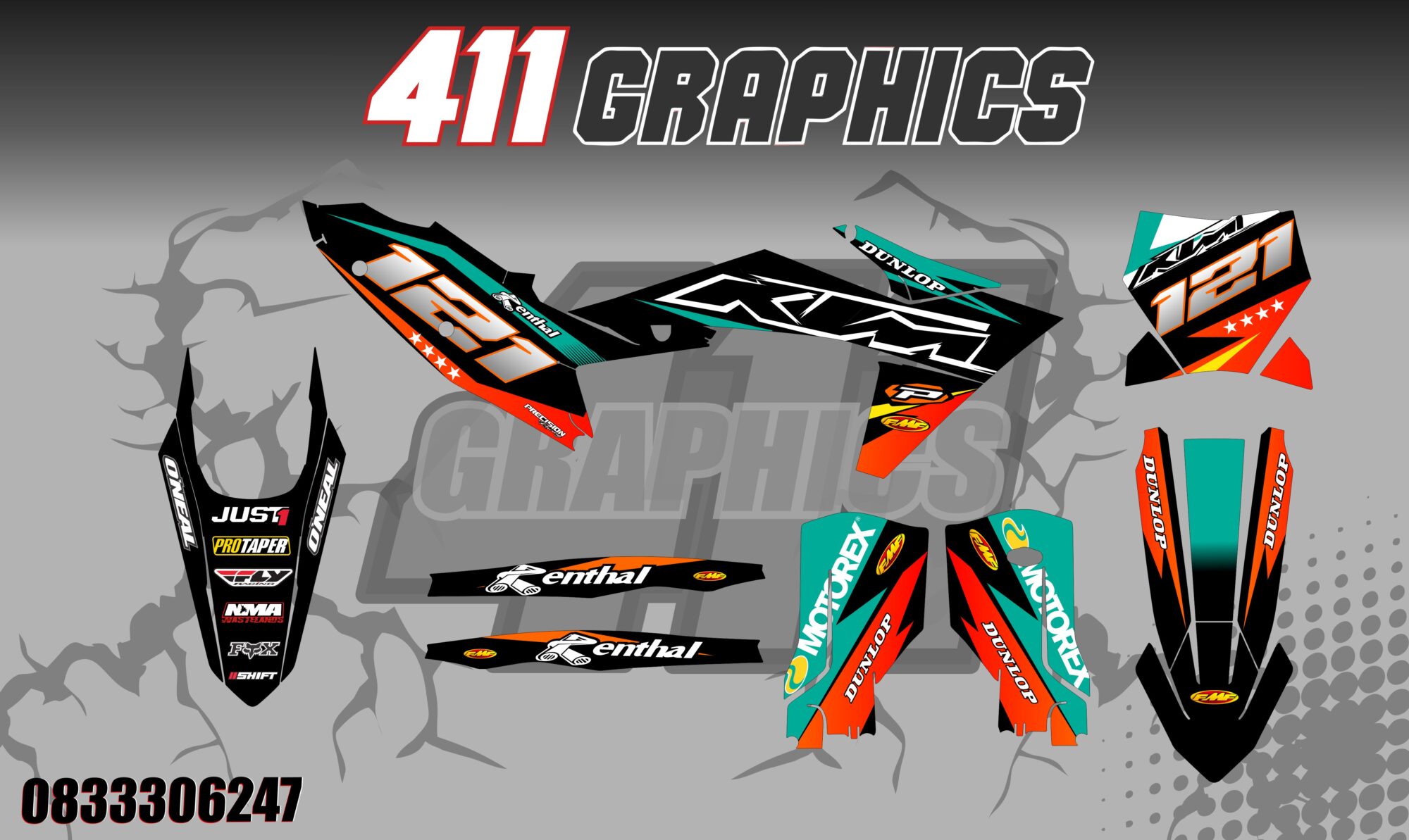 KTM 69 STICKER KIT-411GRAPHICS