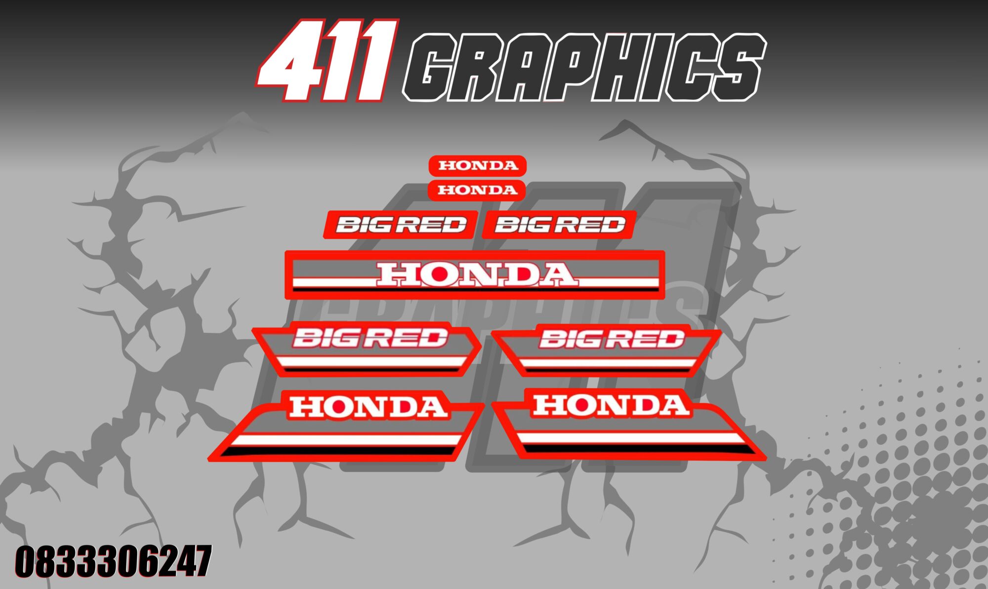 HONDA BIG RED STICKERS